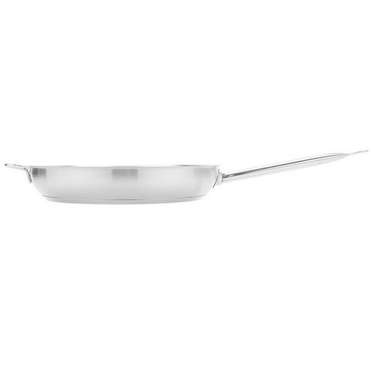 Vigor 14 Stainless Steel Fry Pan with Aluminum-Clad Bottom and Dual Handles