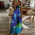 thumbnail image 4 of Hawaiian Blue Orchid and Fern Sleeveless Dress dress women's fashion dresses chic and elegant woman dress, 4 of 6
