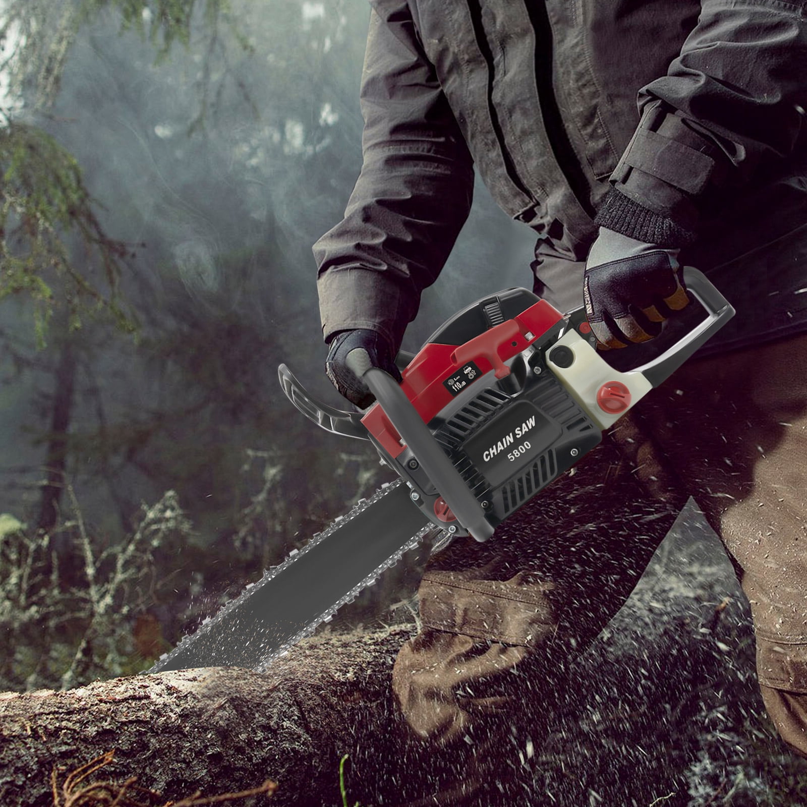 Wildnix 20-Inch Gasoline Chain Saw, 2.4KW 58cc Engine, Powerful High-Speed Performance for Efficient Cutting