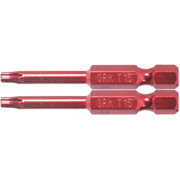 2 Pack 2" T15 Red Torx Bits