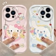 thumbnail image 2 of Sanrio-funda de silicona suave para iPhone, carcasa trasera de Hello Kitty Kuromi 3D Wave para iPhone 15 14 13 12 11 Pro Max X XR XS 8 7 6 6S Plus SE 2020, 2 of 5