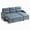 Gray-Blue-PU, variant on Ktaxon Convertible Sectional Sofa Bed, L‑Shaped Sleeper Couch with Storage Chaise, USB Port & Cup Holders, for Living Room Apartment Small Space PU, Gray-Blue