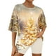 thumbnail image 1 of Puntoco Ropa de dormir para mujer Conjunto de camiseta y pantalones cortos de manga corta con cuello redondo y estampado navideño para mujer Ropa de estar por casa, 1 of 5