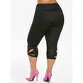 thumbnail image 4 of Vitmona Women's Stretch Plus Size Skinny Cropped Mid Waist Leggings, 4 of 5