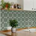 thumbnail image 2 of Mi Alma Vinyl Backsplash Decor - Dark Gray Vintage Flower Peel & Stick Tiles 6x6, 2 of 14