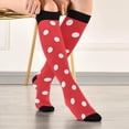 thumbnail image 5 of GZHJMY Polka Dots Compression Socks, Women Men Long Stocking (20-30mmHg), Travel Knee High Stockings for Athletic Sports,Running,Cycling,Nursing, 5 of 7