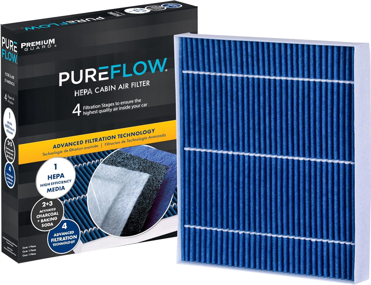 PureFlow HEPA Cabin Air Filter PC99155HX | Fits 2020-2025 Kia Soul, 2021-2025 Seltos, 2020-2025 Hyundai Venue, 2024 Kia Sonet, 2017-2022 Sportage, 2016-2021 Hyundai Tucson, 2018-2023 Kona