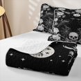 thumbnail image 4 of Erosebridal Spooky Crow Quilt King, Halloween White Rose King Coverlet Set for Boys Girls, Black White, 3pcs 1 Bedspread and 2 Pillowcases, 4 of 7