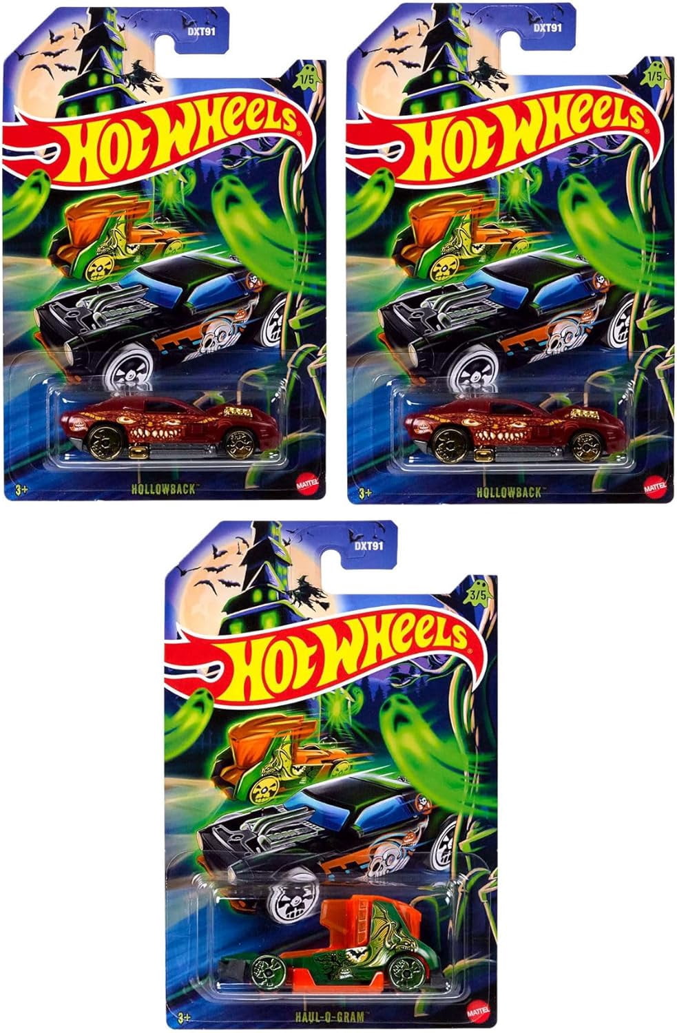 Hot Wheels Halloween Themed Die-Cast Toy Cars, Hollowback, Night