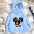 thumbnail image 2 of Oiyii Little Girl's Anime Graphic Hoodie For Little Girls Long Sleeve Messy Bun Leopard Bow Print Play Casual Hooded Sweatshirt,BU1, 2 of 4