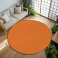 thumbnail image 3 of Burnt Orange 7ft Round Rug, Farmhouse Solid Orange Color Modern Art Non-Skid Rubber Backing Large Area Rugs - Living Room Bedroom Home Office, Indoor Floor Mat Carpets Washable Rug, 3 of 9