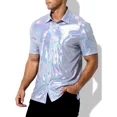 thumbnail image 3 of Camisa De Discoteca Brillante Manga Corta Hombre Casey Kevin, 3 of 8