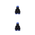 thumbnail image 3 of Scienceny 10x conectores de tubo neumático duraderos negros para manguera rápida de alta resistencia a la presión de del Y-tee PY 6【 Ordinario 6 mm 2piezas, 3 of 6