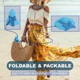 thumbnail image 4 of Straw Sun Summer Hat for Women, Female Wide Brim UPF 50+ UV Protection Bowknot Cap, Stylish Braid Visor, Ladies Foldable Roll Up Packable Floppy Beach Hat with Windproof Chin Strap,, 4 of 5