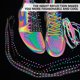 thumbnail image 4 of 1 par de cordones de zapatos reflectantes Cordones de zapatos brillantes Cordones de zapatos planos con patrón de estrella creativo, 4 of 4