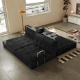 thumbnail image 2 of 81.5'' Sofa Bed Convertible Sleeper Sofa, Akaber Oversized Pull Out Couch with Fixed-Shape Frame, 2 Pillows, Corduroy Plush Lounge for Living Room, 2 of 7