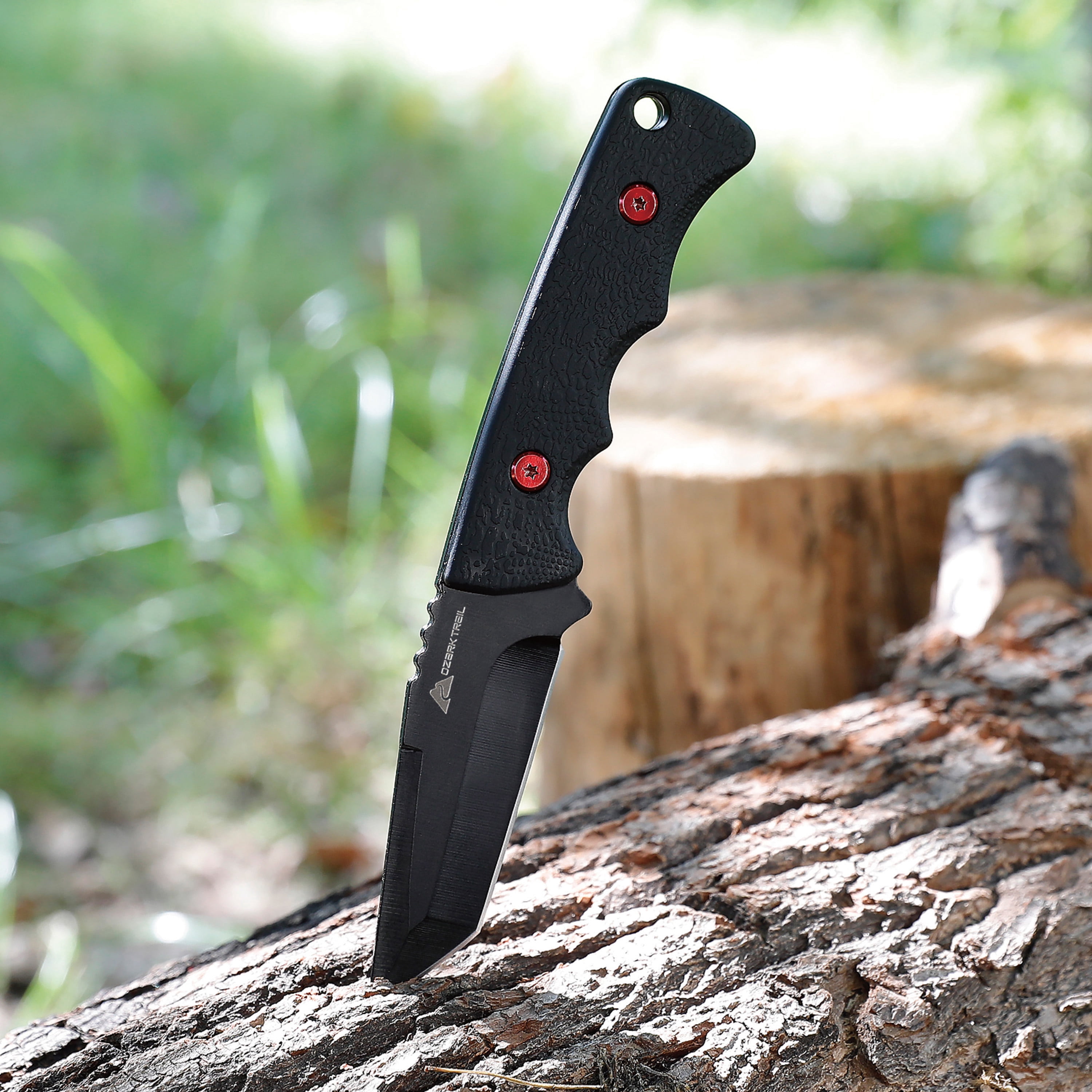 Ozark Trail Eagle Rock 7.5 inch Fixed Blade Black Tanto