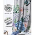thumbnail image 3 of Watercolor Flowers Blackout Curtains for Bedroom Living Room Darkening Curtains 96 Inches Long Spring Butterflies Floral Gray Wood Window Curtain 2 Panels Set Window Treatment Grommet Drapes 52"x96", 3 of 9