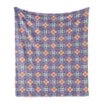thumbnail image 1 of Colorful Soft Flannel Fleece Throw Blanket, View of Colorful Circles Intertwined Modern Geometric Details Graphic Ornaments, Cozy Plush for Indoor and Outdoor Use, 50" x 60", Multicolor, by Ambesonne, 1 of 5