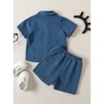 thumbnail image 3 of Infant Boys Summer 2PCS Shorts Sets Short Sleeve Button Tops and Denim Shorts Sets, 3 of 9