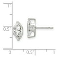 thumbnail image 2 of FB Jewels Sterling Silver 10x5 Marquise Snap Set CZ Stud Earrings, 2 of 2