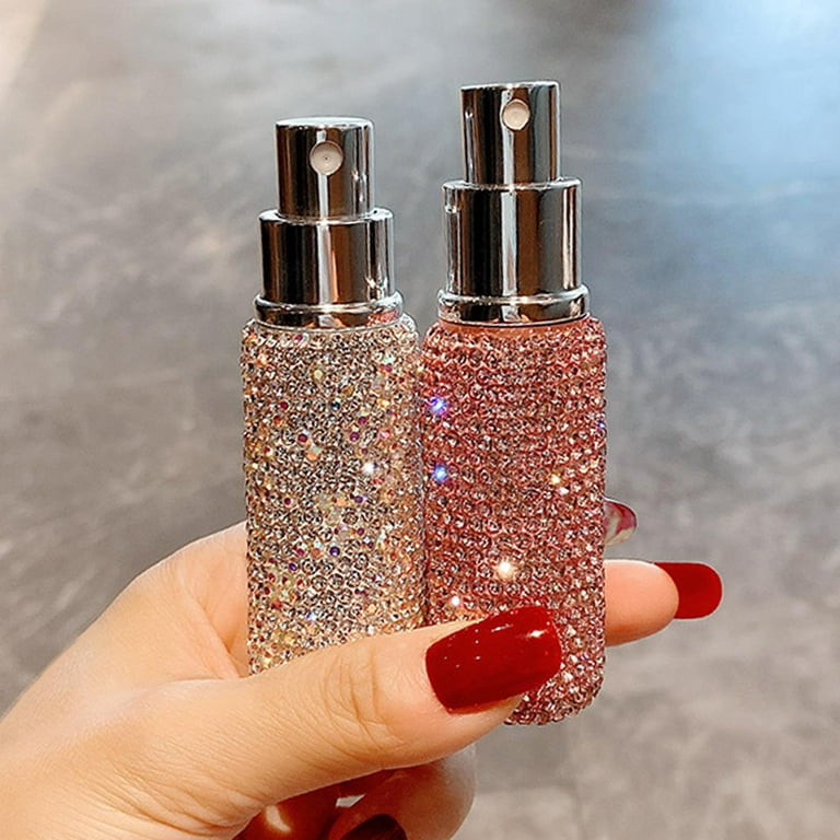 Empty Perfume Atomizer Refillable Glass Spray Perfume Bottle, Travel Cologne Bottle Portable, 2 Pack Gold &Silver 30ml Clear Vintage Essential Oil