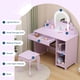 thumbnail image 4 of Yeshouse Tocador infantil con silla, tocador para niñas con estantes y cajón, escritorio infantil con rejillas de almacenamiento, 4 of 7