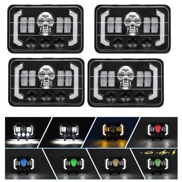 Abanopi faro de coche, H4656 H4666 H6545, compatible con 4x6 pulgadas de plomo 5 pulgadas Compatible con 4pcs 4x6 5 H4651 H4652 H4656 con viga 4x6 5 pulgadas
