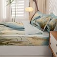 thumbnail image 5 of Erosebridal Dreamy Heron Bird Zipper Queen Comforter Set with Fitted Sheet and 2 Pillowcases,Retro Animals Zipper Bedding Set,Blue Green,Light Gray Reversible,4pcs, 5 of 8