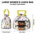 thumbnail image 5 of Pioneer Flower Floral Print Pattern Drawstring Lunch Bag Women - Drawstring Lunch Bag Insulated for Work Office - Stain-Resistant Large Lunchbags for Women with Multi-Pockets, 5 of 6