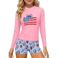 thumbnail image 2 of Girls 2 Piece Swimsuit Set Kids Quick Dry Stretch Bathing Suit Multicolor,Size 120, 2 of 8