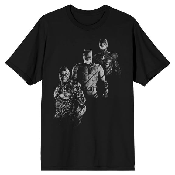 Justice League Mve 3 Super Heroes Men Black T-Shirt-Medium