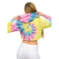 thumbnail image 3 of G-Style USA Women's Tie Dye Crop Top Hoodie Sweatshirt LH13118 - Rainbow - Large, 3 of 6