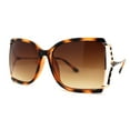 thumbnail image 2 of Womens Exposed Lens 90s Designer Butterfly Chic Luxury Sunglasses Tortoise Brown, 2 of 4