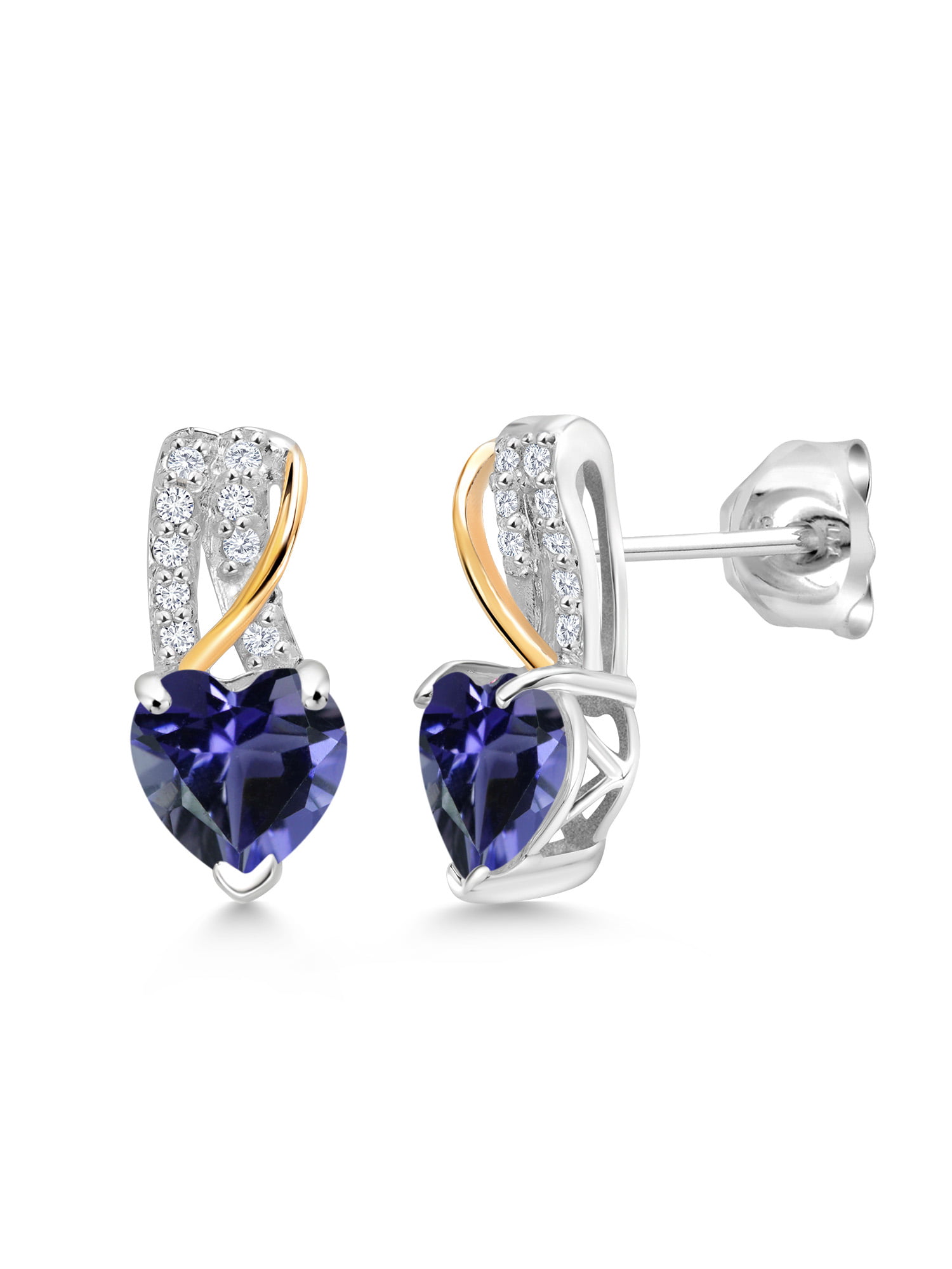 1.29 Ct Round Amethyst 925 Sterling Silver Women's Stud Earrings with Jackets 