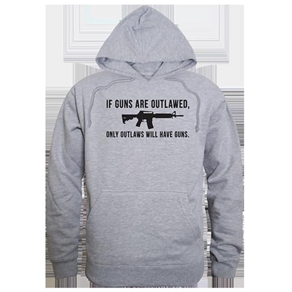 Rapid Dominance  Outlawed Graphic Pullover Sweatshirt, Heather Gray - Extra Large