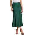 thumbnail image 1 of Falda Maxi de Satén para Mujer Otoño Cintura Alta Casual Fiesta de Cóctel Boda Sirena Larga Verde, 1 of 6