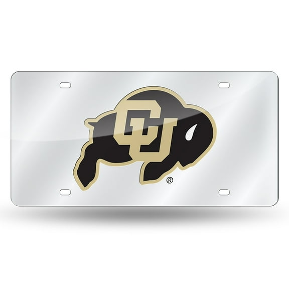 Colorado Buffaloes Silver Laser License Plate