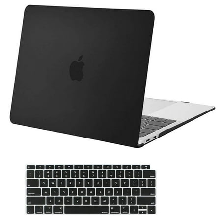 Mosiso New MacBook Air 13 Inch Case A2337 M1 A2179 A1932 2020 2019 2018 Release, Hard Case Shell Cover with Keyboard Cover for Apple MacBook Air 13'' Retina with Touch ID, Black