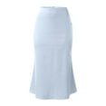 thumbnail image 4 of MIXUE Skirts For Women Summer Solid Color High Waist A Line Elegant Casual Midi Skirt Daily-Wear,Blue,L, 4 of 5