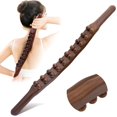 thumbnail image 1 of Guasha Wood Stick Tools Terapia de madera Raspado Drenaje linfático Masajeador, Doble fila 20 Beads Point Tratamiento Gua Sha Tools para pierna trasera, 1 pieza, 1 of 5