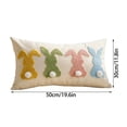 thumbnail image 4 of Under $5 Easter Embroidered Throw Pillow Covers 20 x 12" Easter Decorative Pillow Cases Easter Bunny Decorations Rabbit Pattern Sofa Couch Cushions for Happy Easter Spring Decor, 4 of 7