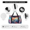 thumbnail image 4 of Disketp Colorful Whimsical Earth Bolsa de Viaje Tipo Duffle, Bolso de Mano para Fin de Semana para Mujer, Bolsa de Gimnasio Ligera para Hombre, Esencial para Viajes, 4 of 7