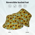 thumbnail image 2 of Yiaed Sunflowers Print Reflective Stripe Bucket Hat Unisex Funny Outdoor Fisherman Cap Beach Sun Hat, 2 of 5