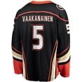 thumbnail image 3 of Men's Fanatics Urho Vaakanainen Black Anaheim Ducks Home Premier Breakaway Player Jersey, 3 of 3