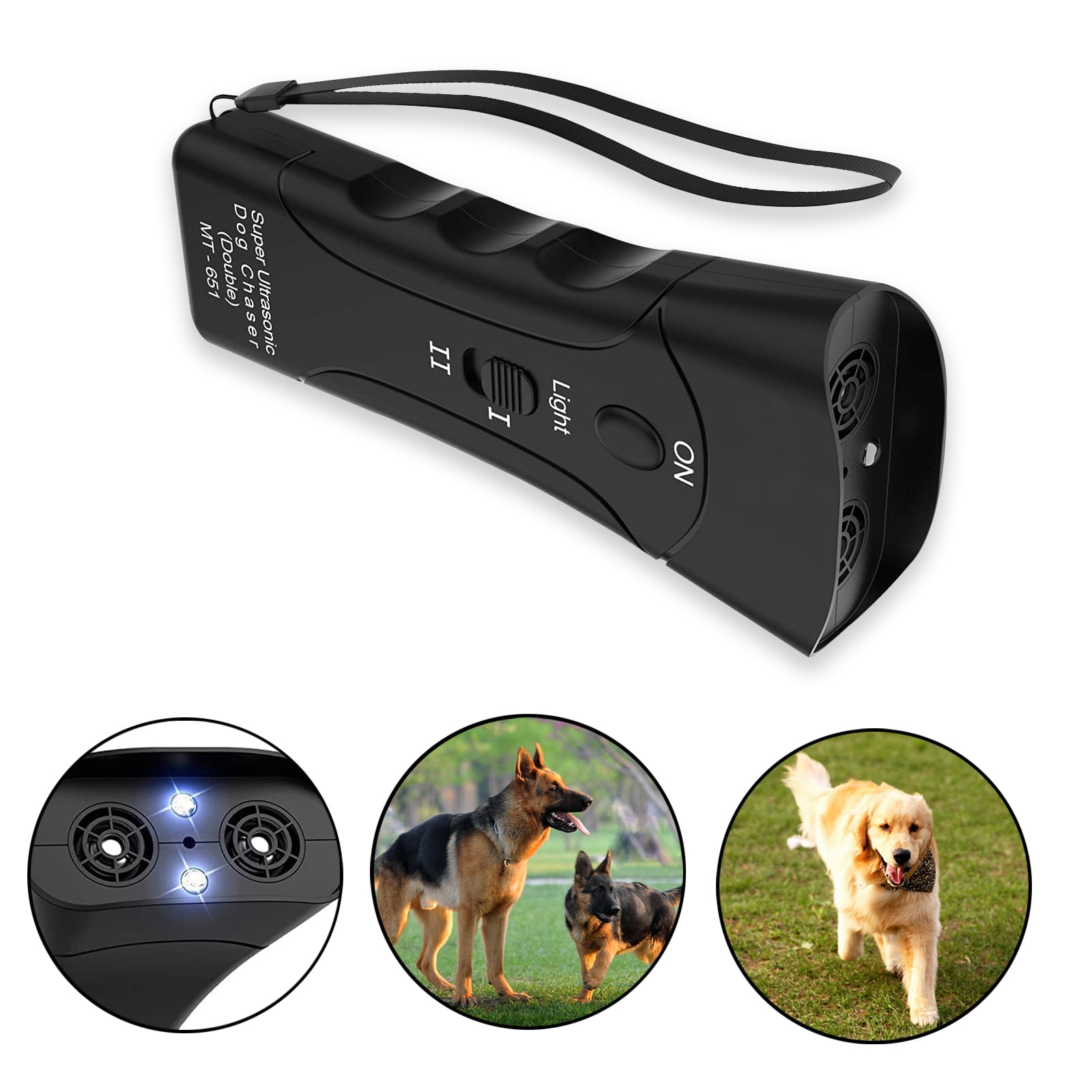 LED Ultrasonic Dog Repeller Electronic Anti Barking Stop Bark Handheld 3 in 1 Pet Dog Trainer with Flashlight Dog Training Device/Dog Deterrent/Training Tool/Stop Barking