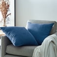 thumbnail image 4 of Topfinel Square Decorative Throw Pillow Covers,Soft Chenille Solid Color Outdoor Cushion Covers for Sofa Bed Car,Home Throw Pillows,Luxury Square Decorative Pillow Cases ,16 x 16 inch,Set of 2, Navy, 4 of 8