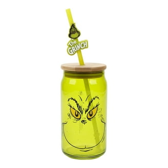 The Grinch Face 16oz Acrylic Cup With Straw | Officially Licensed Holiday Drinkware