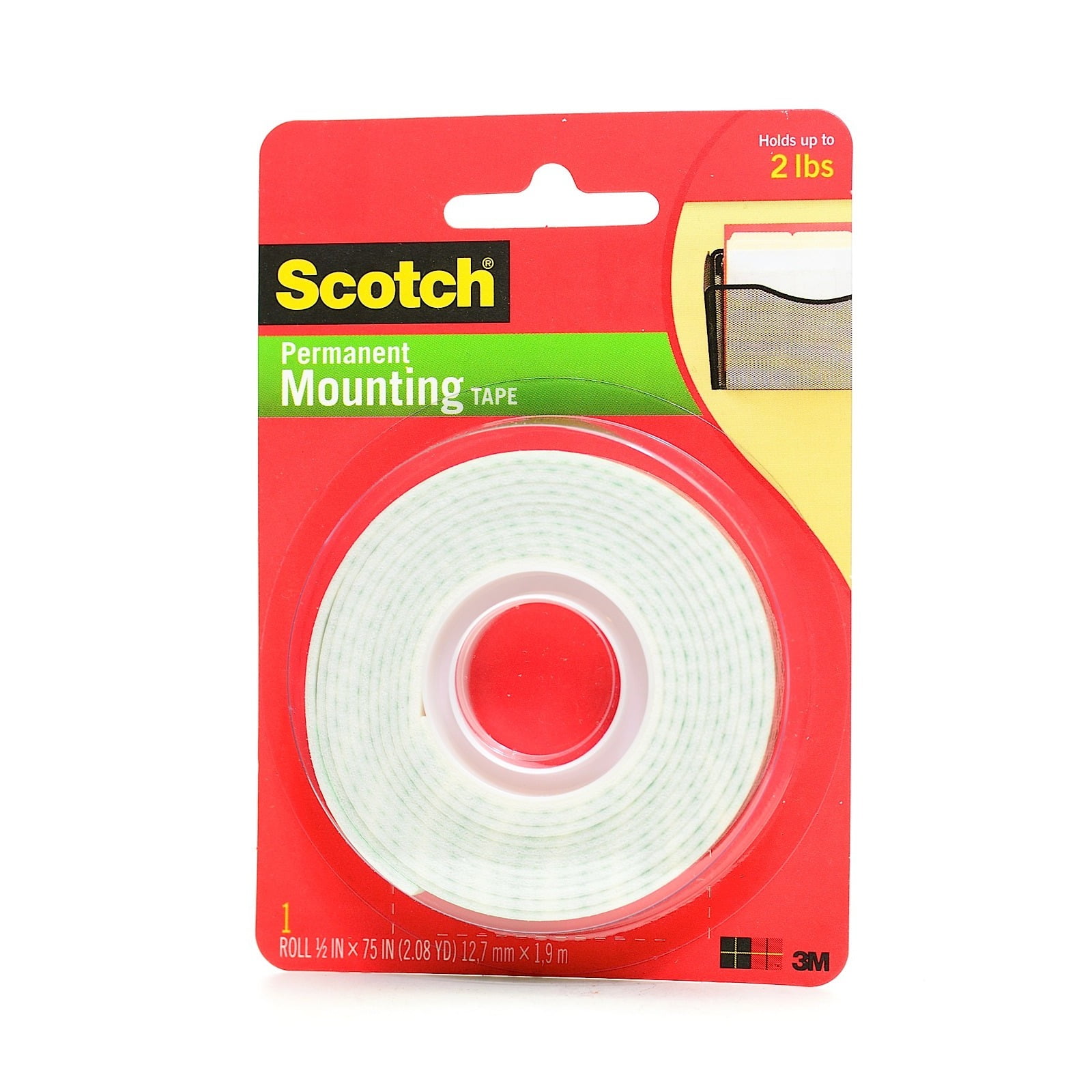 3M Foam Mounting Tape 1/2 in. x 75 in. roll PACK OF 6