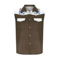 thumbnail image 4 of Camisas de Cuello para los Hombres de Moda Casual Imprimir Turndown Cuello sin Mangas Bolsillos Deportivos Tanque, Ligero Top de Verano, 4 of 5
